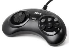 6 Button Controller Black| OEM (LS) (Sega Genesis)