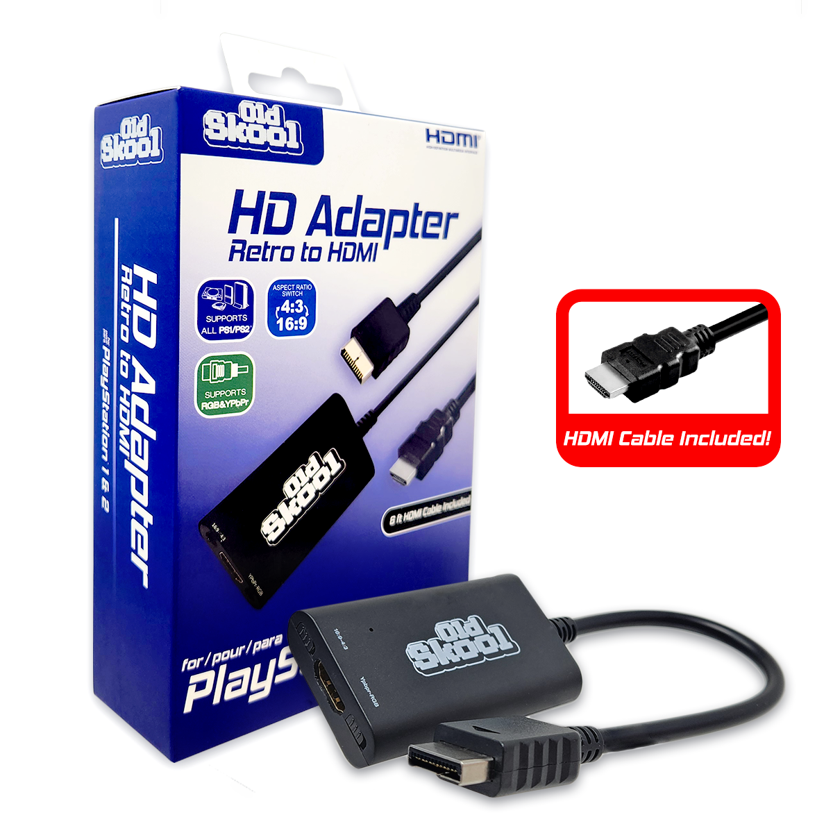 HD Adapter for PS1/PS2 |(NEW) Old Skool