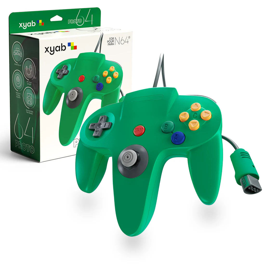 N64 Wired Controller |Proto64 Green (XYAB)