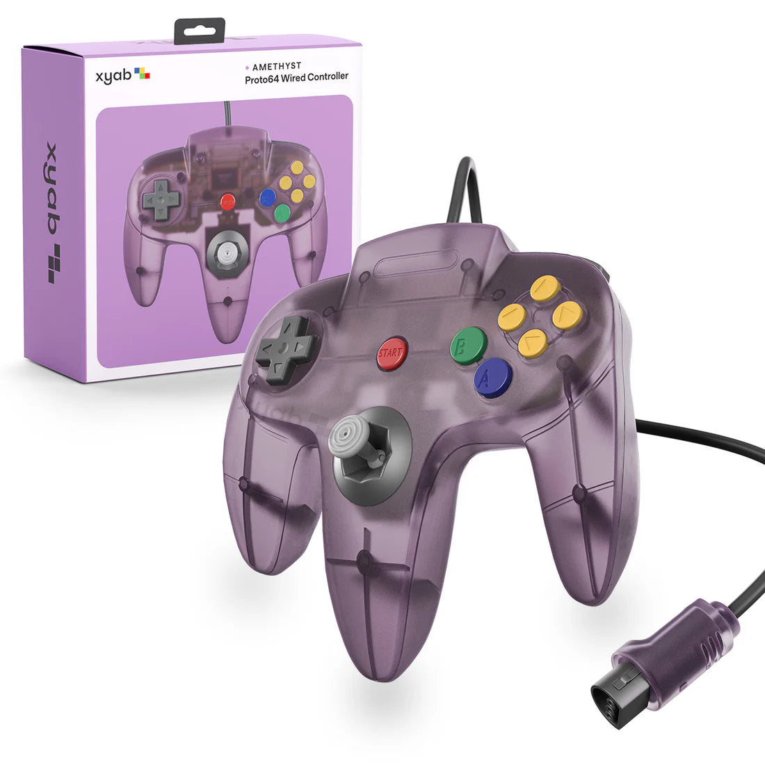 N64 Wired Controller |Proto64 Atomic Purple (XYAB)