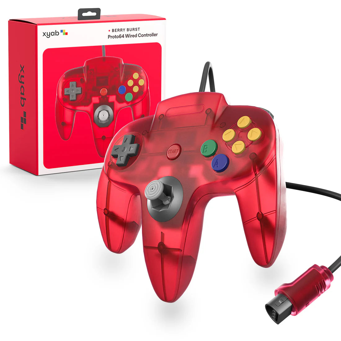 N64 Wired Controller |Proto64 Watermelon Red (XYAB)