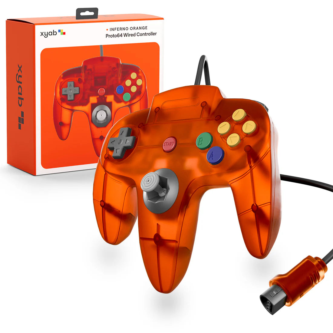 N64 Wired Controller |Proto64 Fire Orange (XYAB)