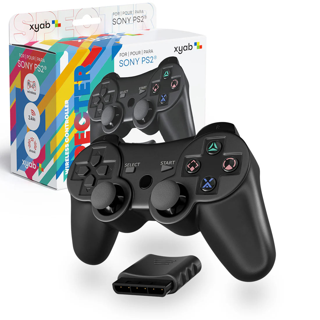 PS2 Wireless Controller SPECTER |Black 2.4ghz (XYAB) (NEW)