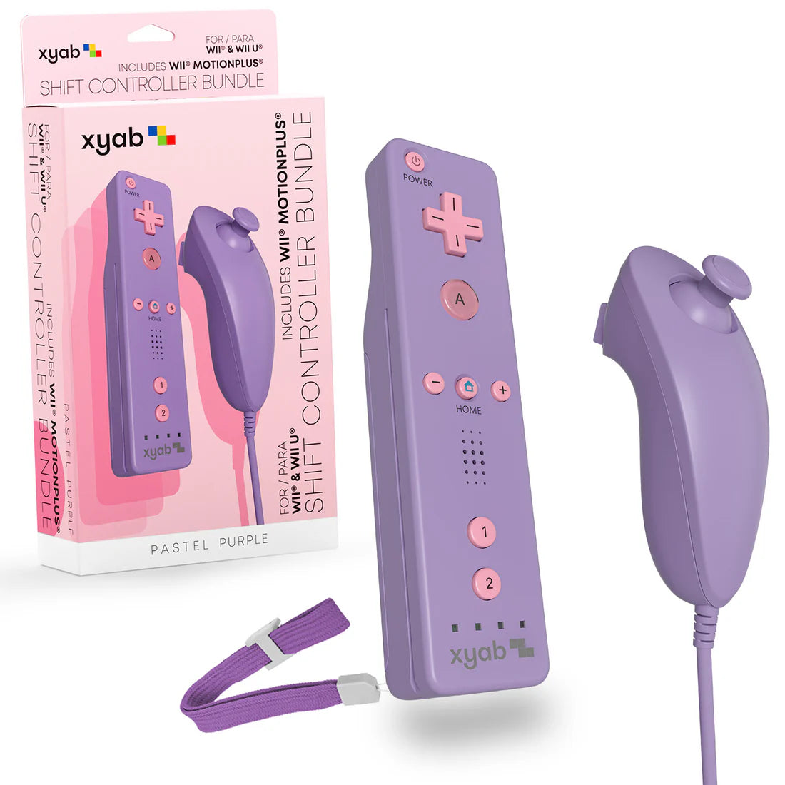 Wii Remote Motion Plus +Nunchuck Purple |Combo (XYAB)