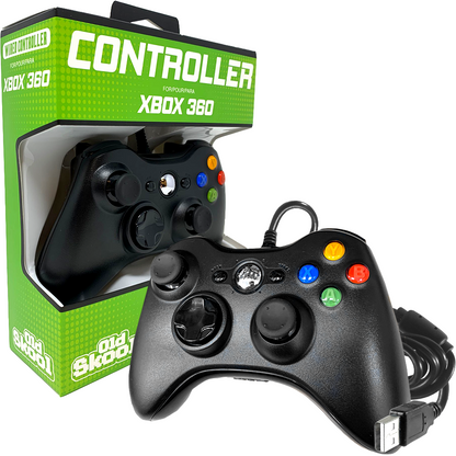 Xbox 360 wired controller Black |(NEW) Old Skool